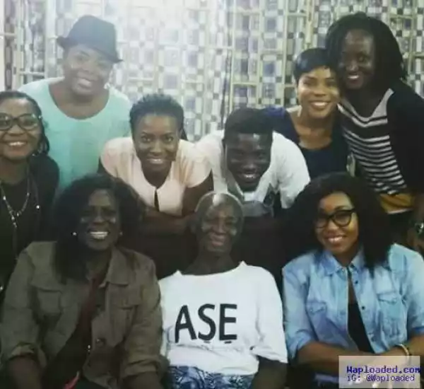 Nigerian actors visit veteran Nollywood actress, Bukky Ajayi at her home
